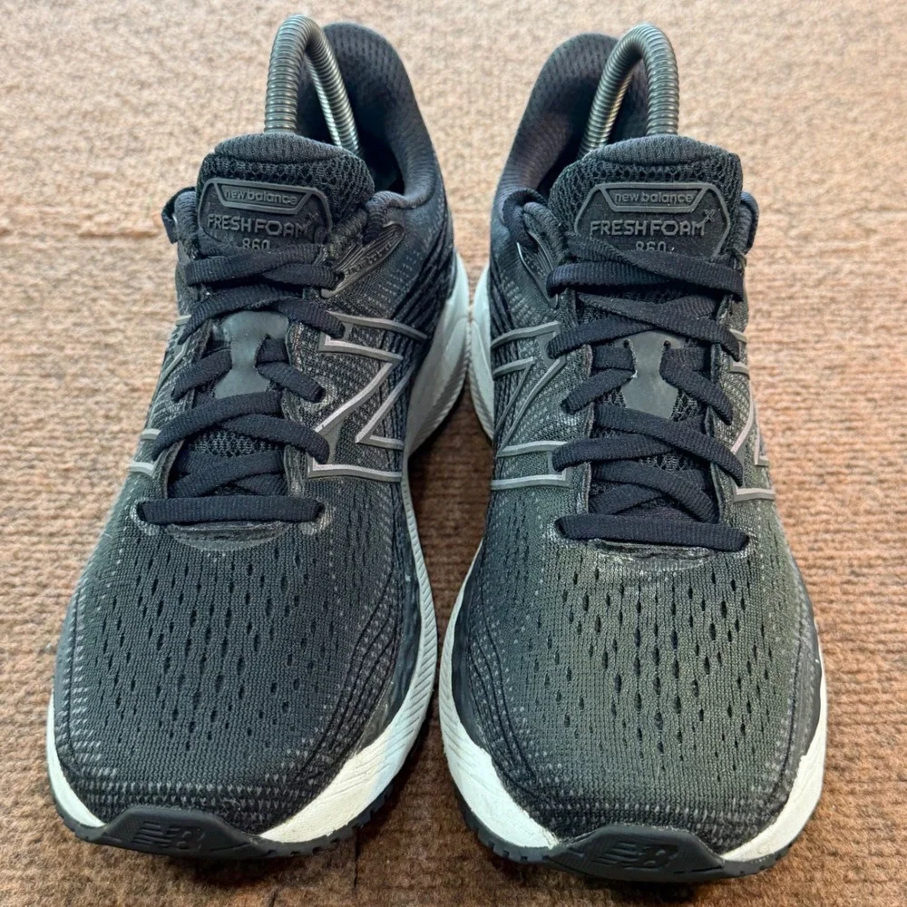 B- New Balance Fresh Foam 860 v12 Black White Running Shoes W860B12 Womens gym